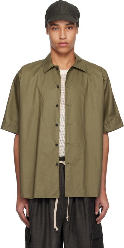 Photo: Jan-Jan Van Essche Khaki O-Project Coated Typewriter Short Sleeve Shirt