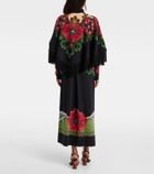 La DoubleJ Printed fringed poncho