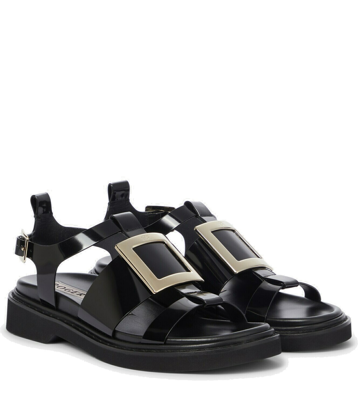 Roger Vivier Viv' Rangers patent leather sandals Roger Vivier