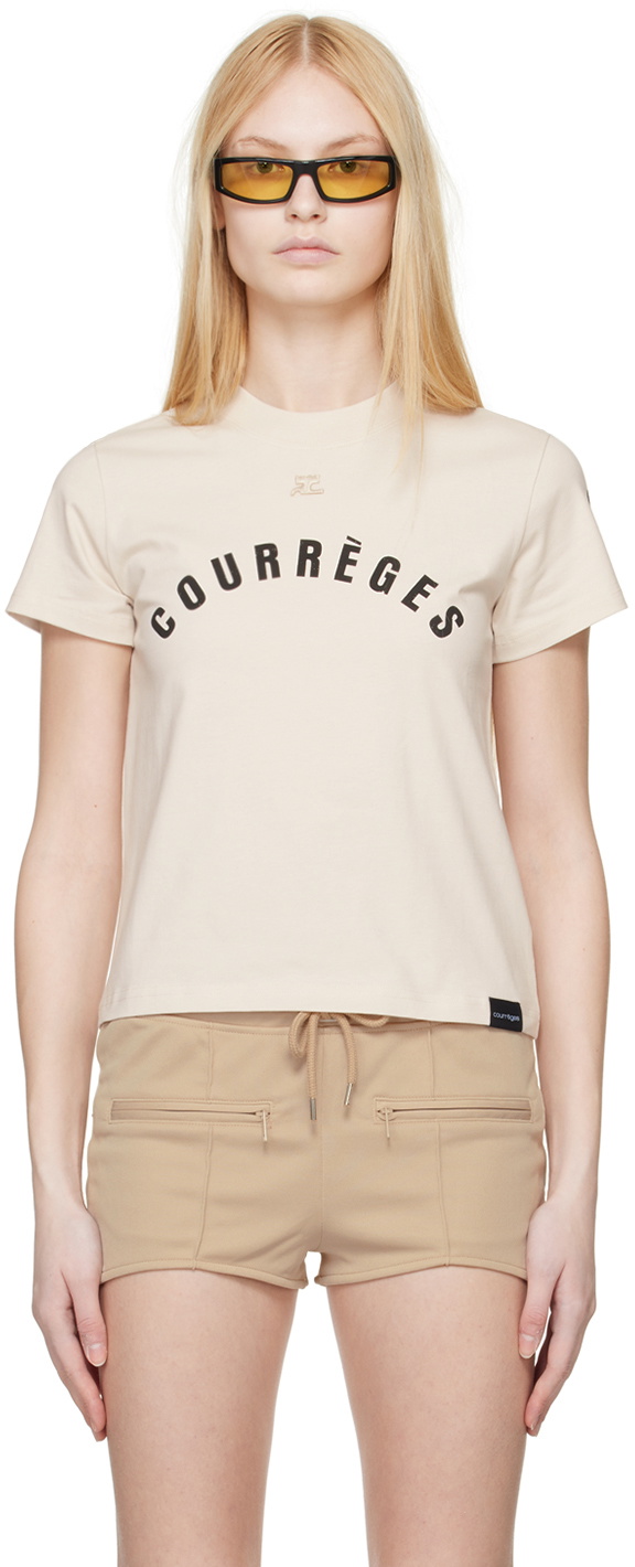 Courrèges Beige AC Straight T-Shirt Courreges