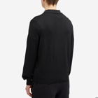 Maison Kitsuné Men's Bold Fox Head Patch Knitted Polo Shirt in Black