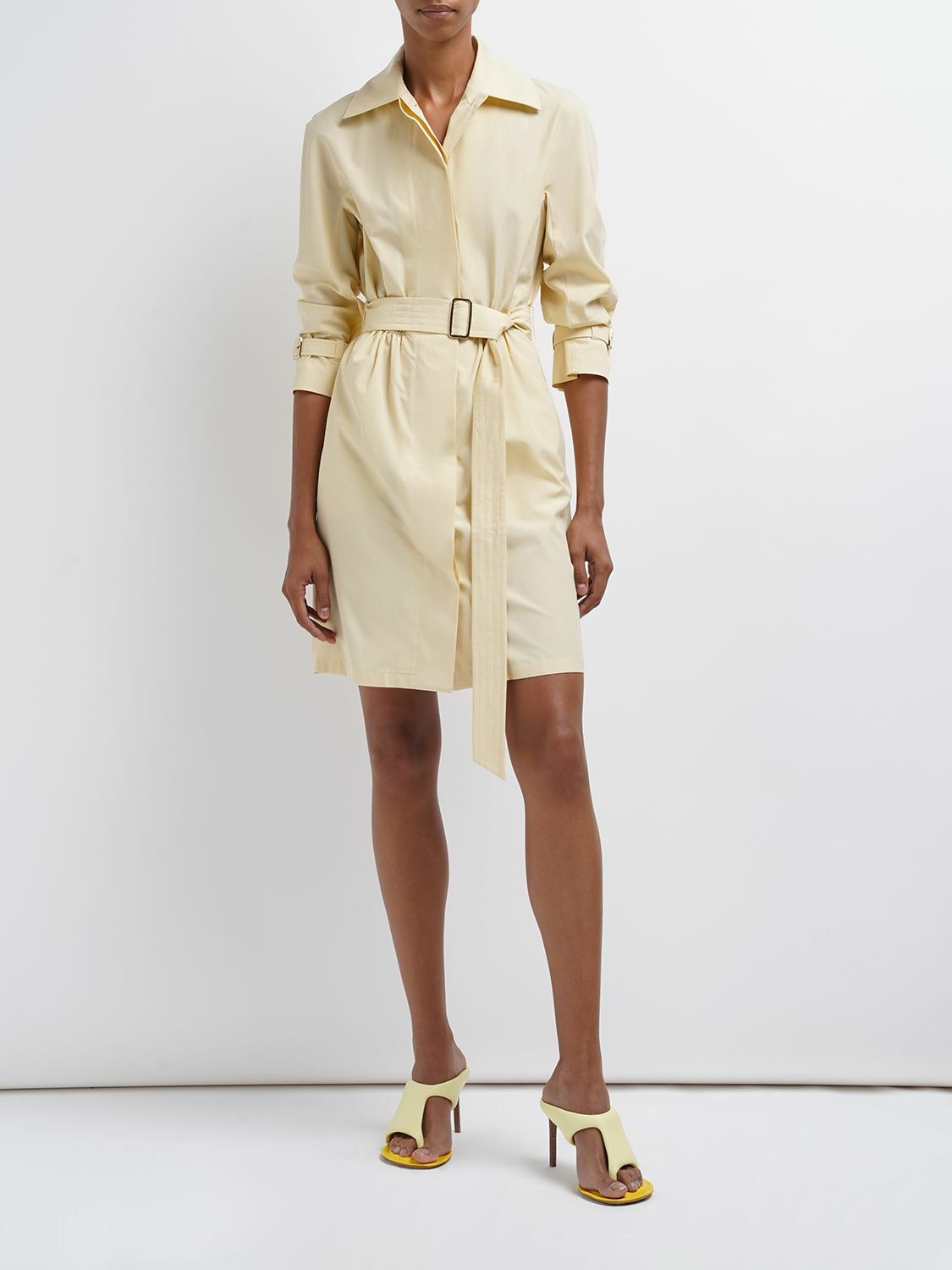 MAX MARA - Saio Belted Cotton Poplin Midi Dress Max Mara