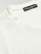 Dolce & Gabbana - Logo-Flocked Cotton-Jersey T-Shirt - White
