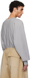 Hed Mayner Gray Embroidered Sweatshirt
