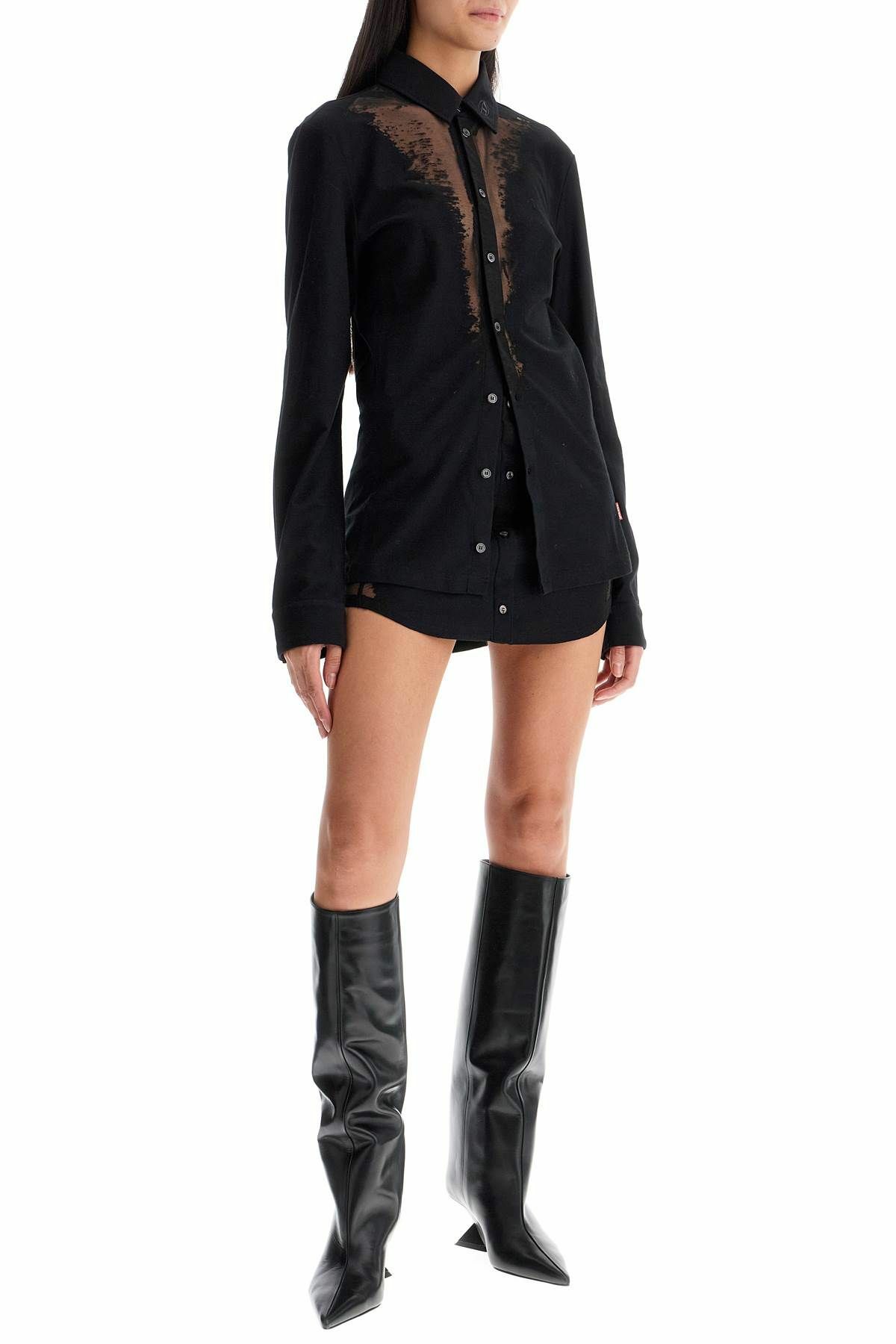 DIESEL unisex jersey dévoré shirt Black