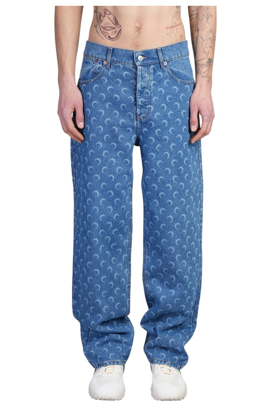 Photo: Marine Serre Jeans In Blue Denim