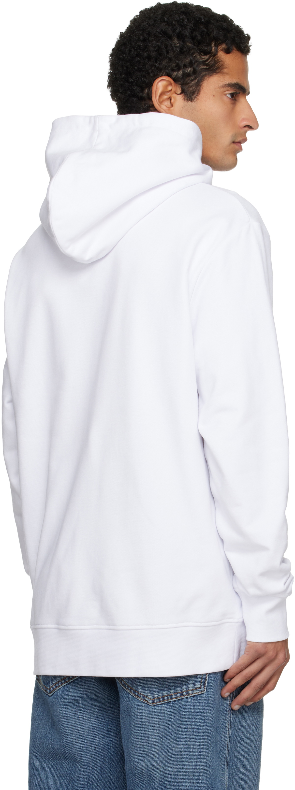 Balmain White 'Balmain' Stamp Printed Hoodie