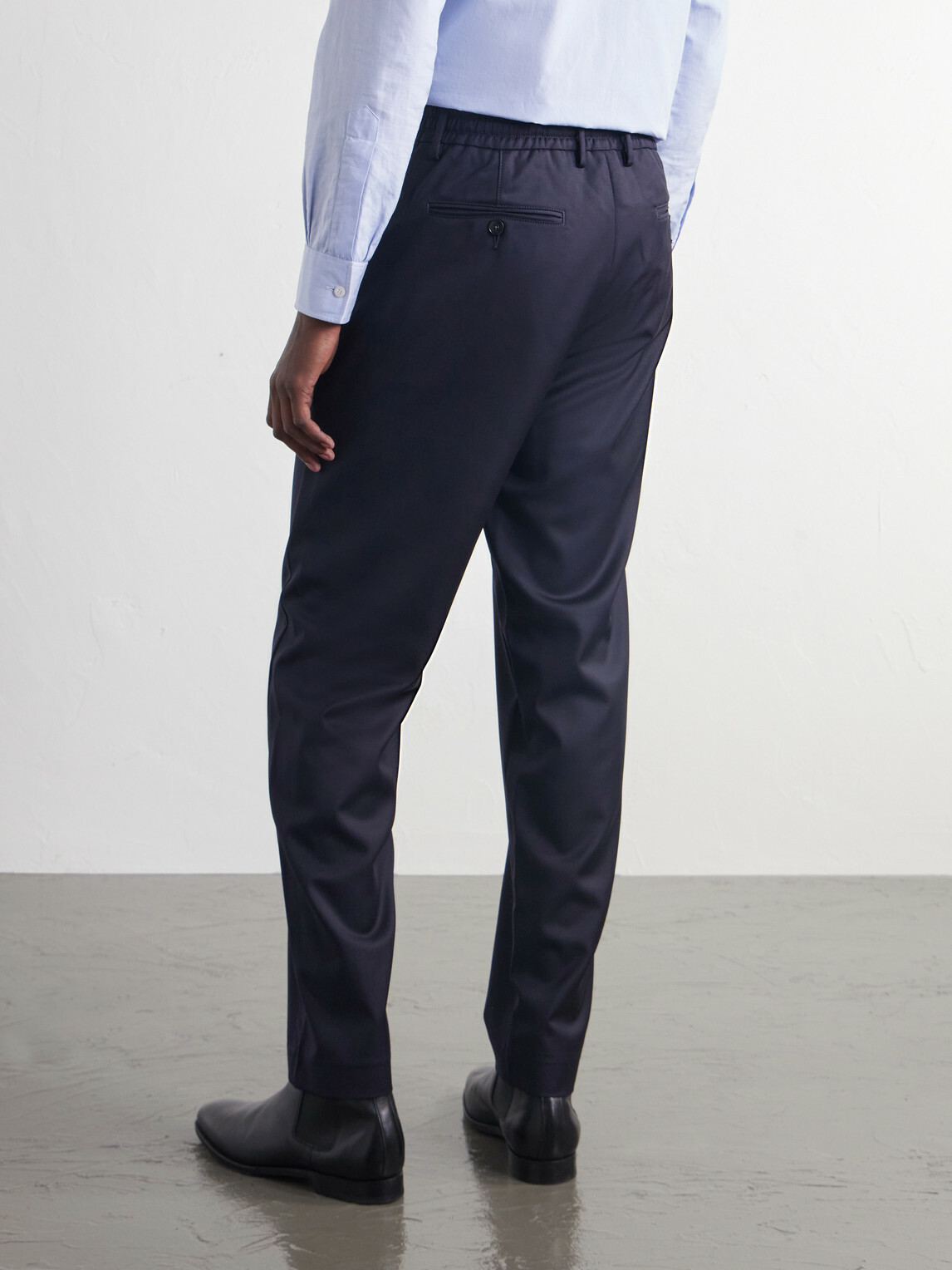 Canali - Tapered Stretch-Wool Gabardine Trousers - Blue