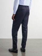Canali - Tapered Stretch-Wool Gabardine Trousers - Blue