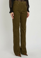 Saint Laurent Clyde Bootcut Corduroy Trousers Khaki