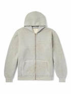 A.PRESSE - Cotton-Fleece Zip-Up Hoodie - Gray