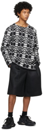 Comme des Garçons Homme Plus Black Embossed Pattern Shorts