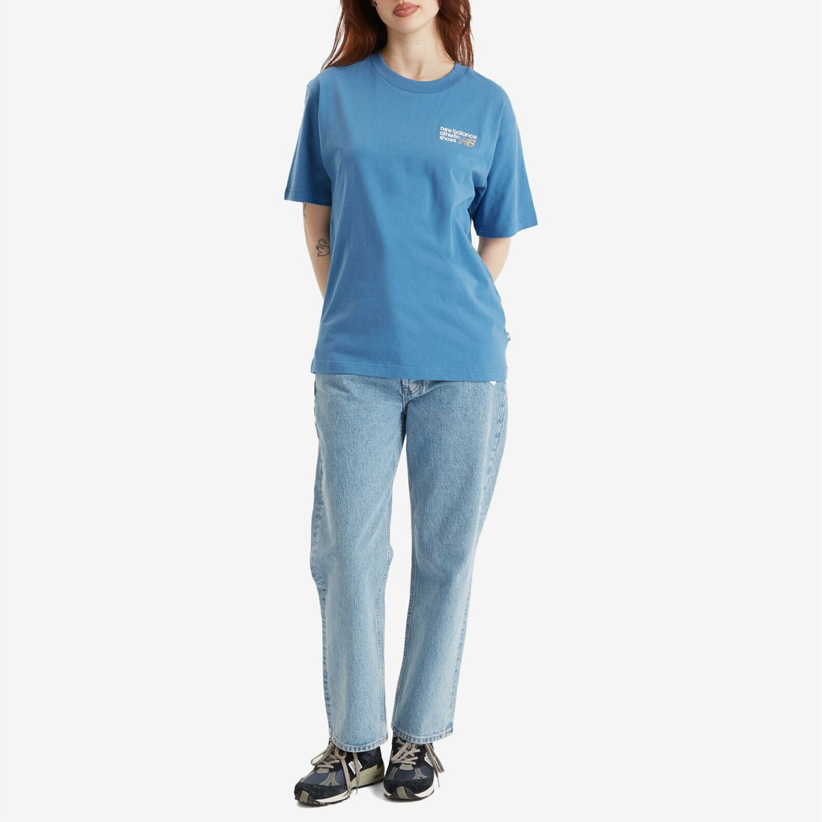 New Balance Athletics Premium Logo T-Shirt in Sea Stone