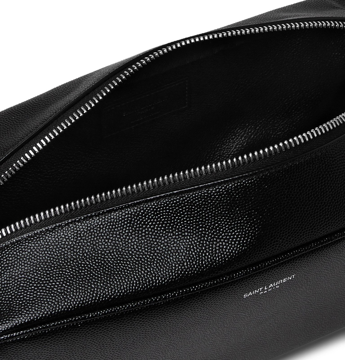 SAINT LAURENT Full-Grain Leather Wash Bag for Men