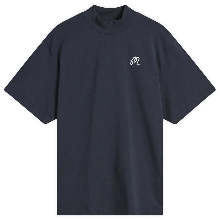 Photo: Malbon Men's Mare Mockneck T-Shirt in Navy