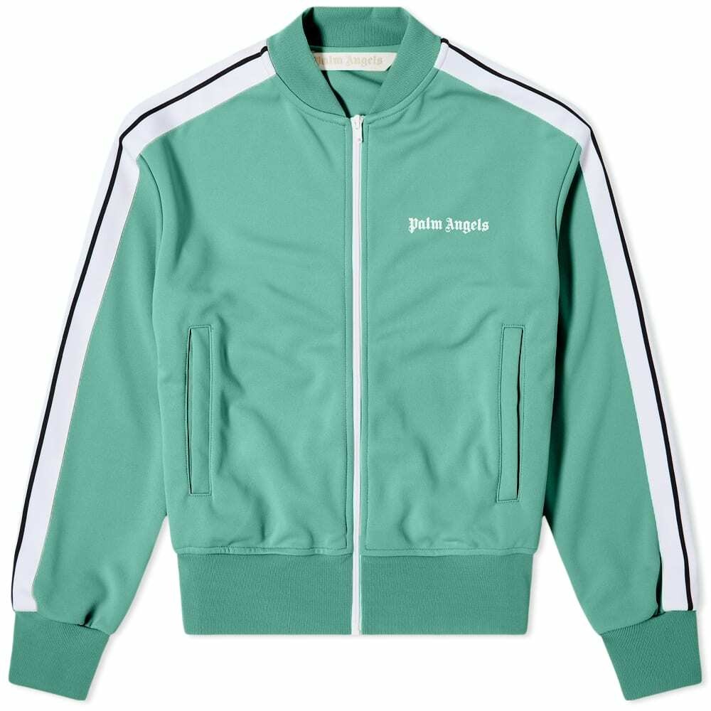 Palm Angels Women's Bomber Track Jacket in Sage/White Palm Angels