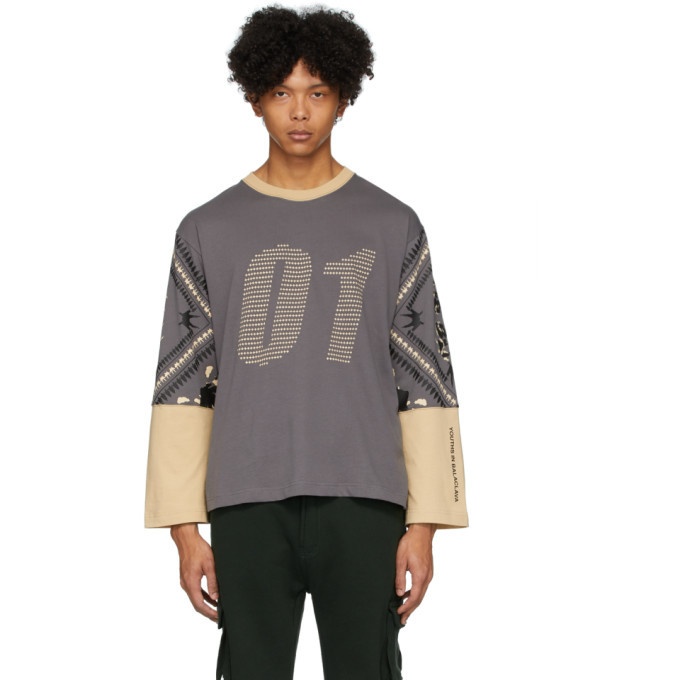 Photo: Youths in Balaclava Grey and Beige 01 Long Sleeve T-Shirt