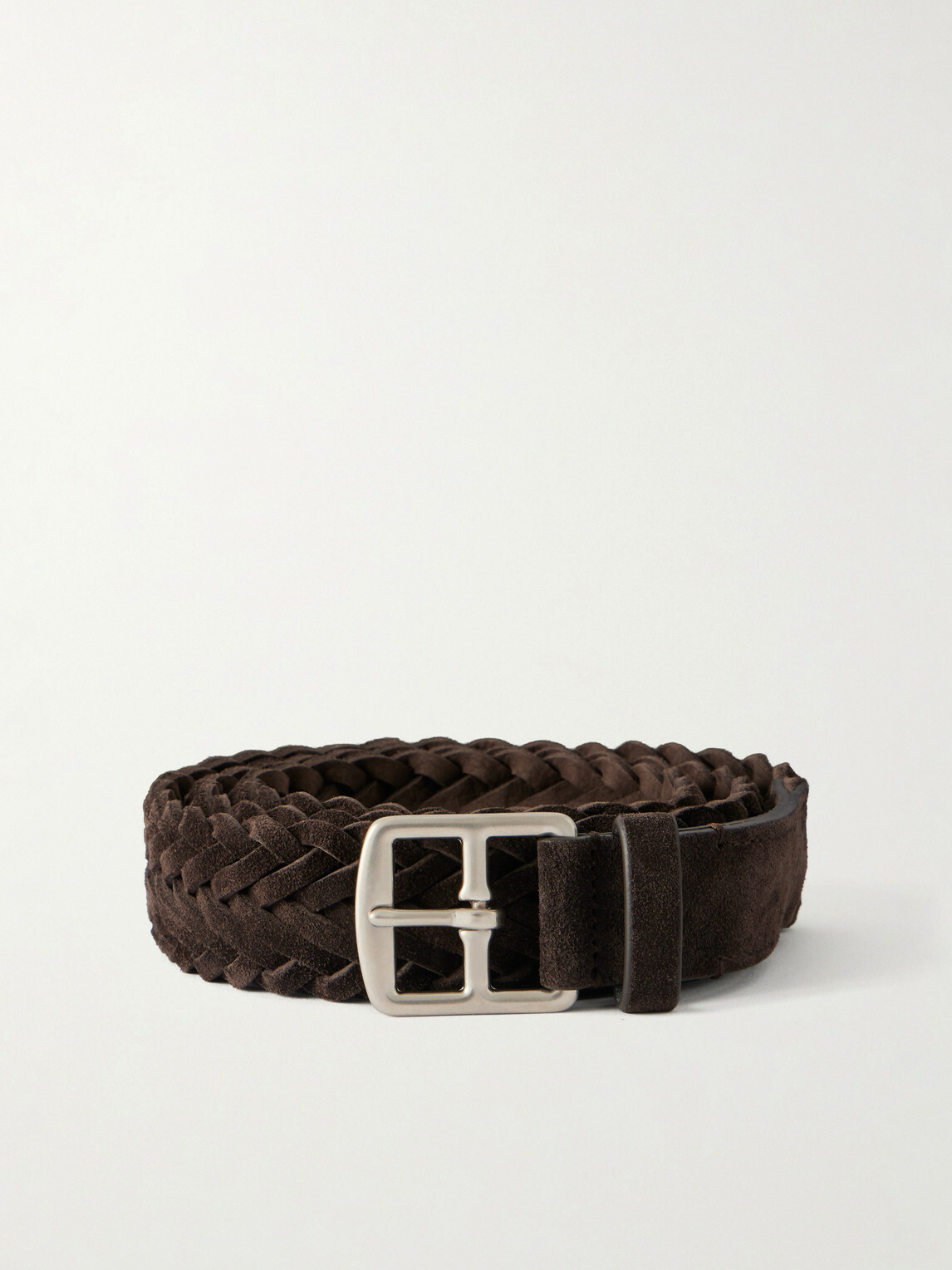 Officine Creative - 3cm Woven Suede Belt - Brown