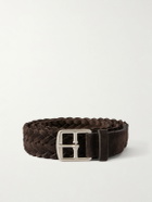 Officine Creative - 3cm Woven Suede Belt - Brown
