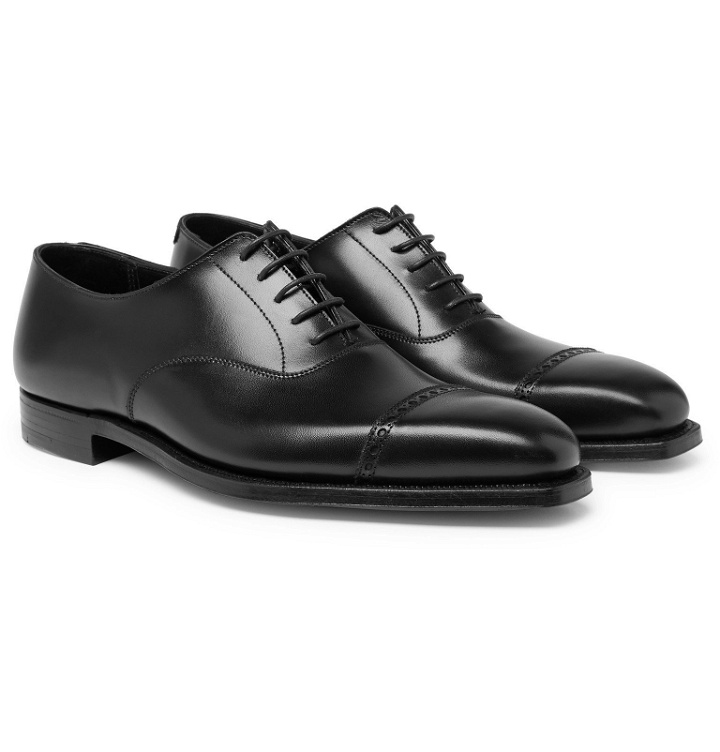 Photo: George Cleverley - Charles Cap-Toe Full-Grain Leather Oxford Shoes - Black
