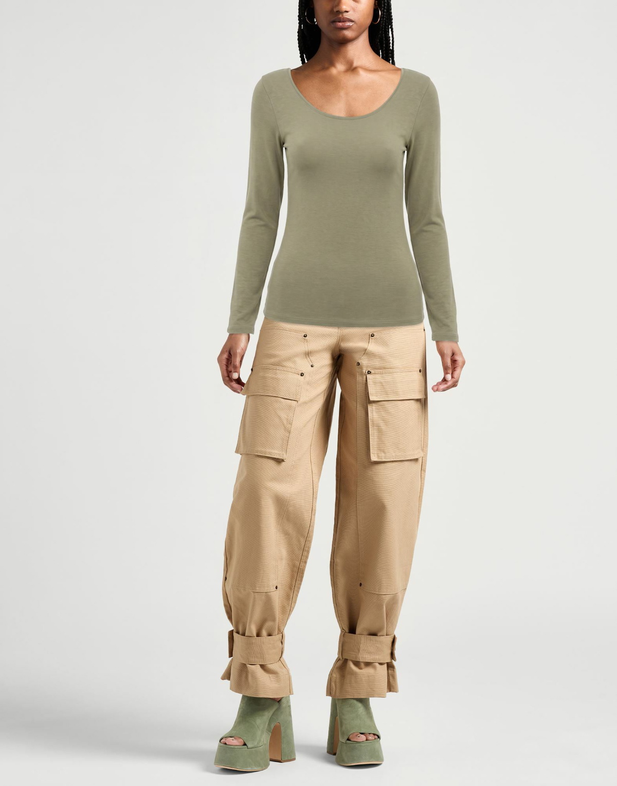 Joah Brown Womens T-shirt in Sage green