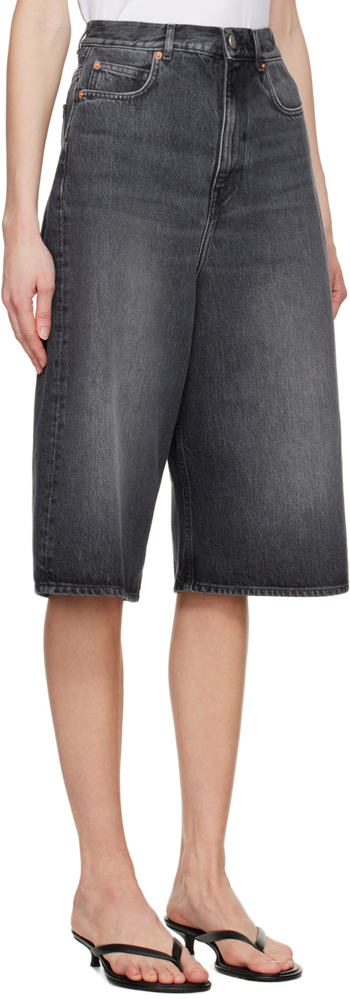 Teurn Studios Black Baggy Denim Shorts