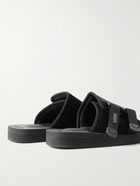 Suicoke - KAW-VS Webbing-Trimmed Suede Sandals - Black