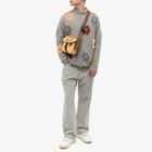 Acne Studios Men's Kilcarra Naïve Flower Knit in Grey Melange