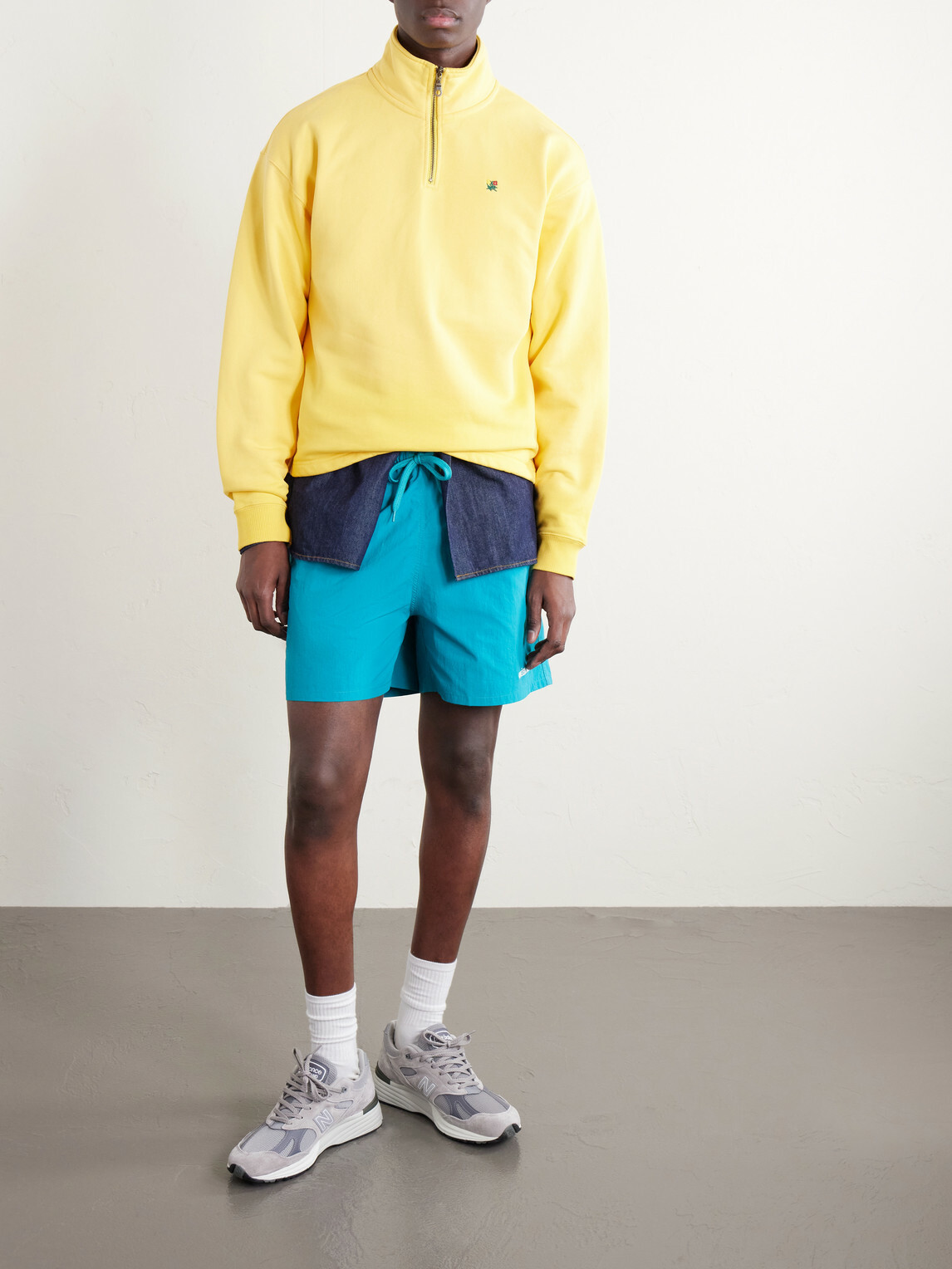 Aimé Leon Dore - Straight-Leg Logo-Embroidered Shell Drawstring Shorts - Green