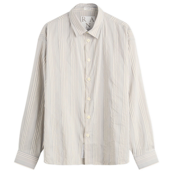 Photo: Ranra Men's Stripy Classic Shirt in Rigati Putty/Blue