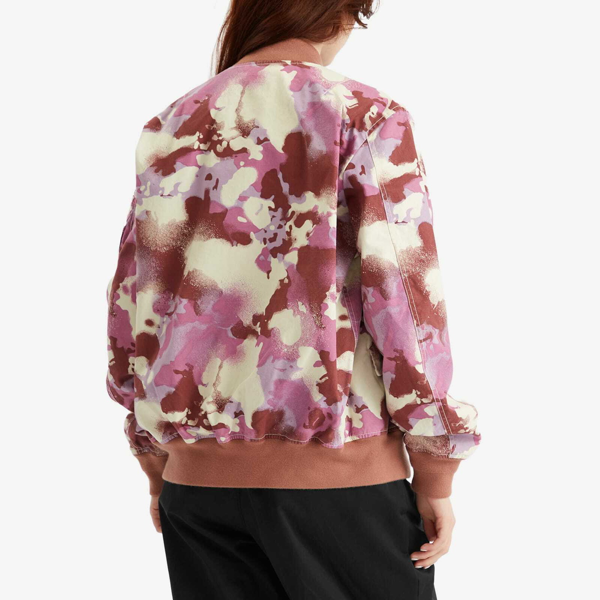 A Bathing Ape Women's Map Camo Bomber Jacket in Pink 