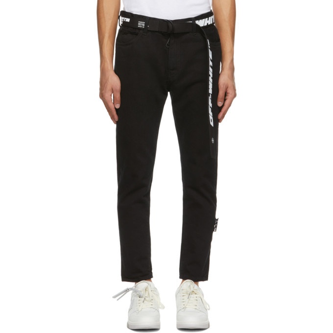 Photo: Off-White Black Slim Fit Belted Jeans