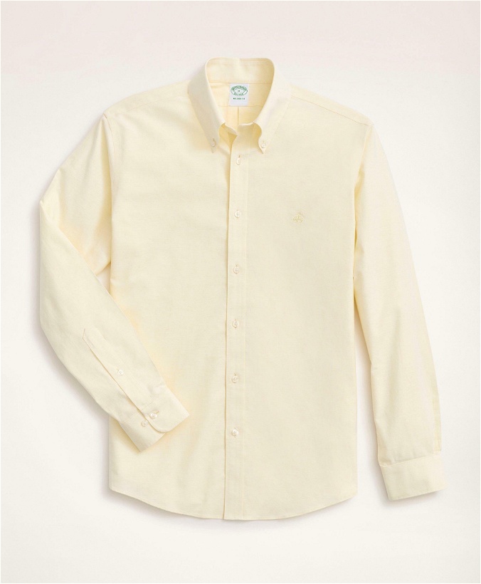 Photo: Brooks Brothers Men's Stretch Milano Slim-Fit Sport Shirt, Non-Iron Oxford | Yellow