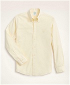 Brooks Brothers Men's Stretch Milano Slim-Fit Sport Shirt, Non-Iron Oxford | Yellow