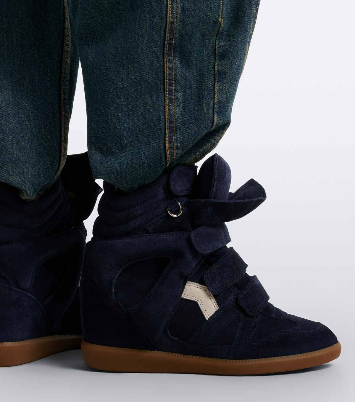 Isabel Marant Beckett leather and suede wedge sneakers