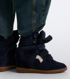 Isabel Marant Beckett leather and suede wedge sneakers
