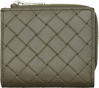 Bottega Veneta Khaki Intrecciato Stamp Bi-Fold Wallet