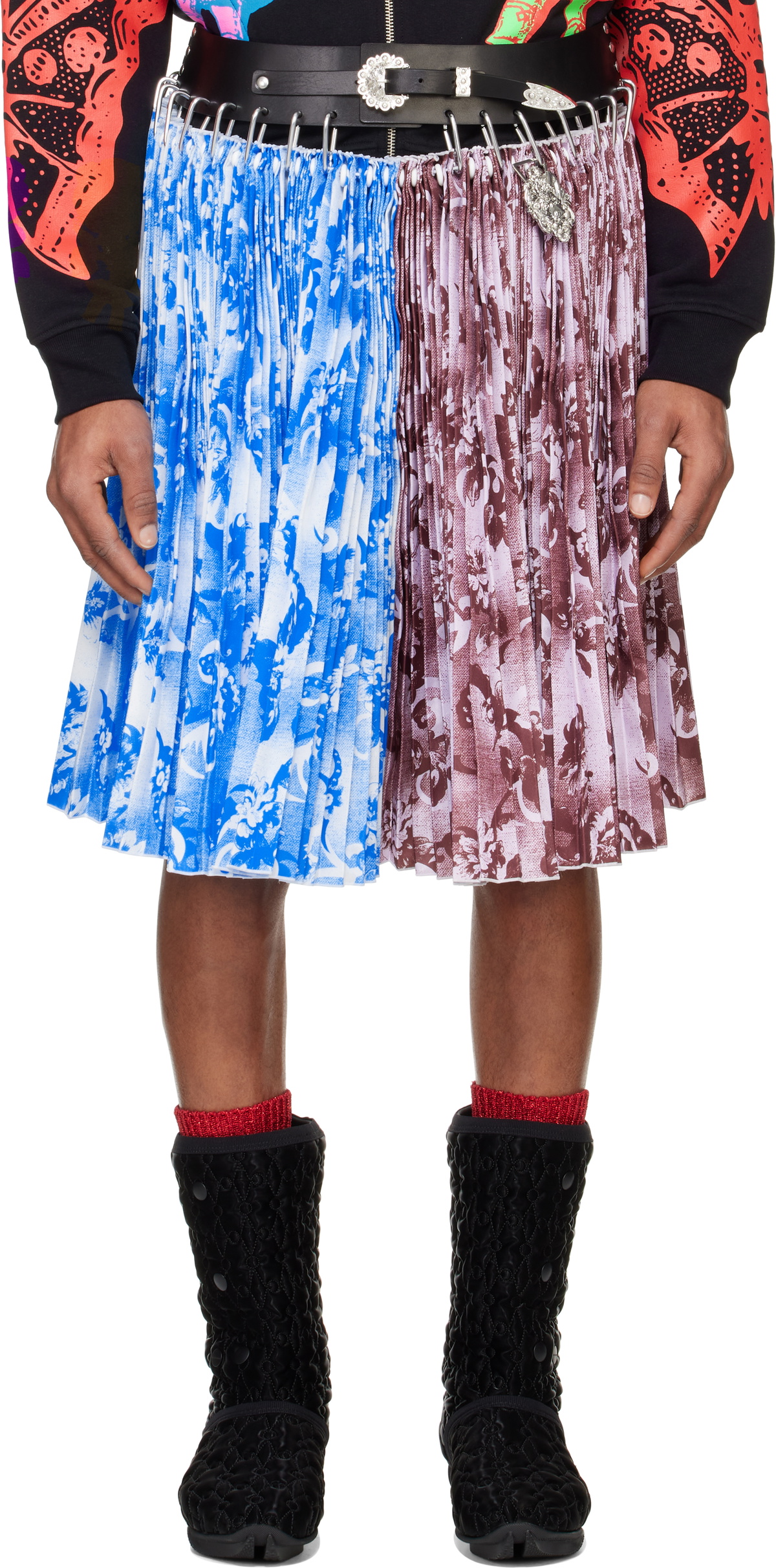 Chopova Lowena Blue & Purple Ducky Knee Carabiner Skirt