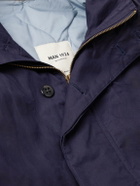 MAN 1924 - Waxed-Cotton Parka with Detachable Quilted Liner - Blue