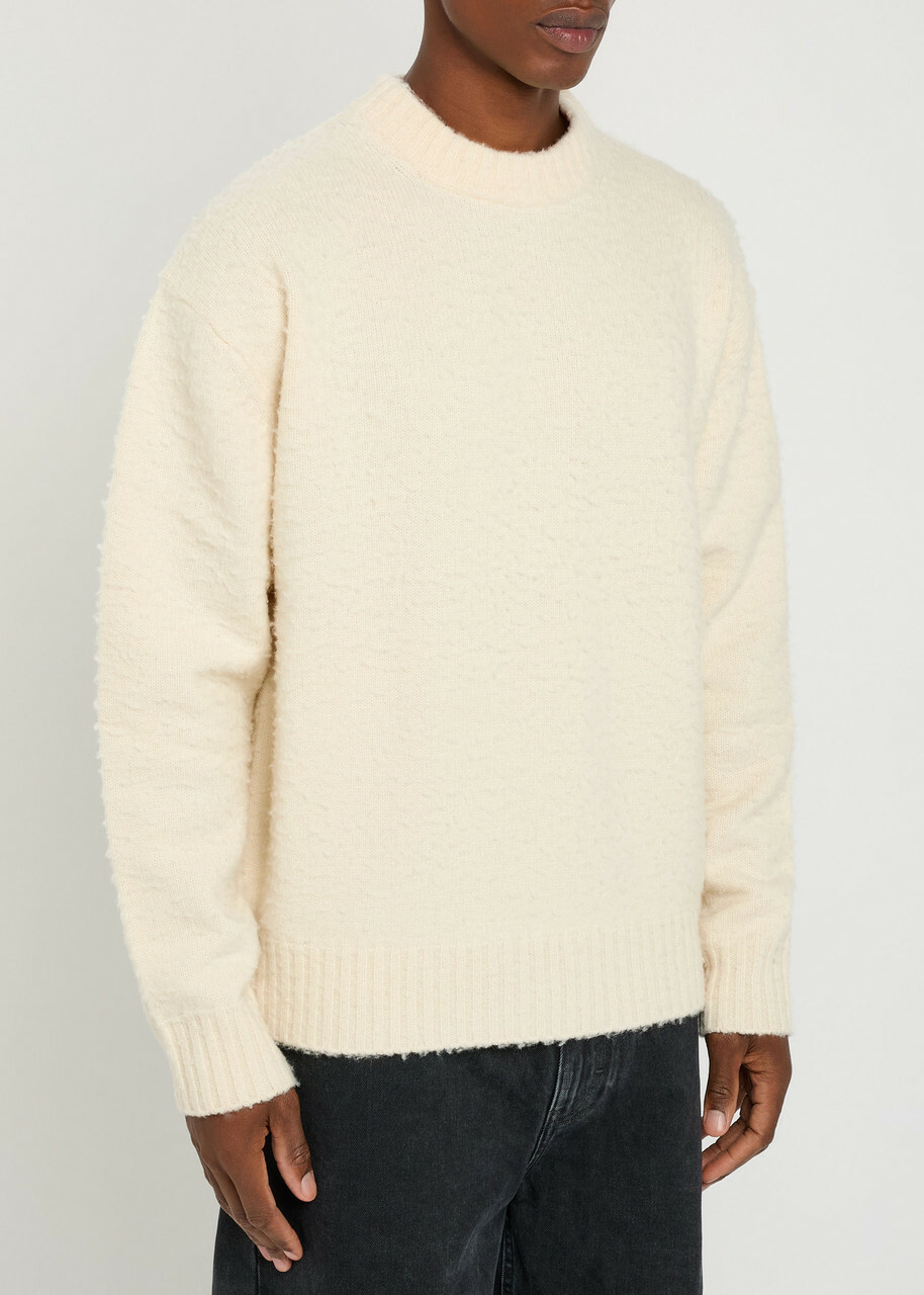 Axel Arigato Miles Textured Wool-blend Jumper Off White