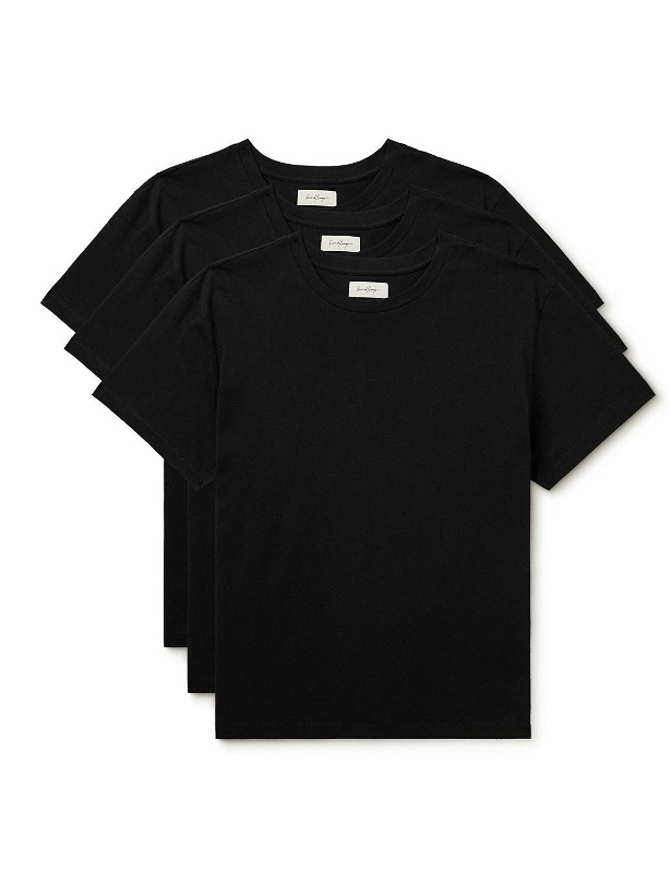 Photo: SECOND / LAYER - Three-Pack Cotton-Jersey T-Shirts - Black