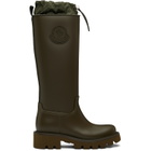 Moncler Khaki Kickstream High Rain Boots