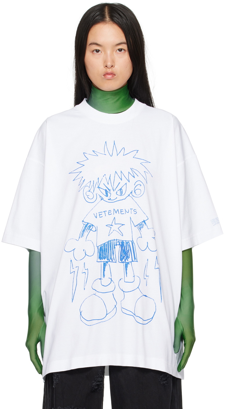 【関税込み】VETEMENTS ホワイト Drawing Tシャツ White Drawing T-Shirt by VETEMENTS on Sale
