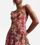 Alessandra Rich Ruffled floral silk georgette gown