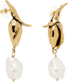 Erdem Gold Small Flower Bud Earrings