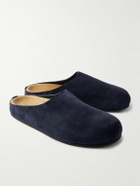 The Row - Hugo Suede Mules - Blue