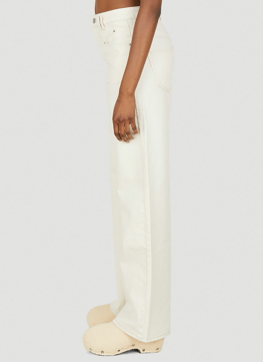 Lemony Wide Leg Jeans in White Isabel Marant