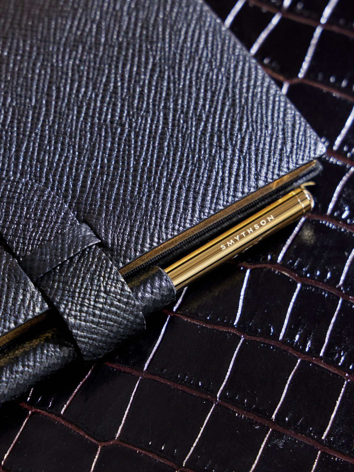 Smythson - Cross-Grain Leather Notebook - Blue
