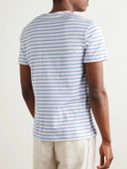 Ralph Lauren Purple label - Logo-Embroidered Striped Cotton-Lisle T-Shirt - Blue