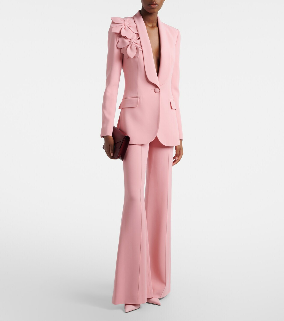 Elie Saab High-rise cady wide-leg pants
